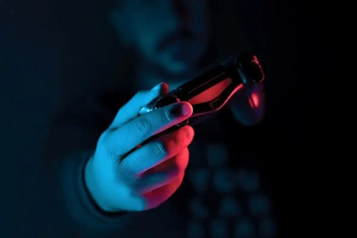 gamer playing video game